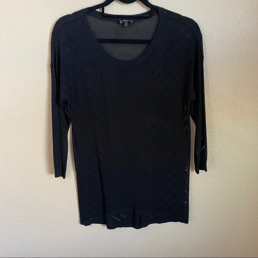 NWOT Express Sheer High Low Black Top